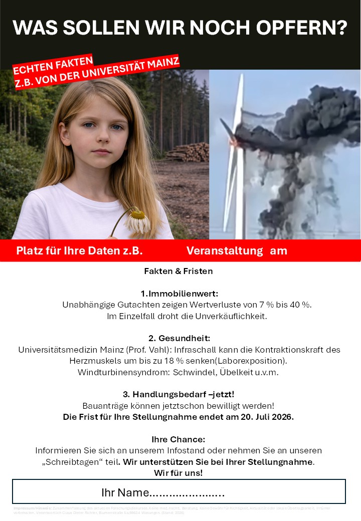 Was sollen wir noch opfern Kind
